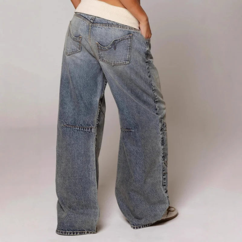 Seyra | Baggy Wide-Leg Jeans with Waistband & Streetstyle Vibes