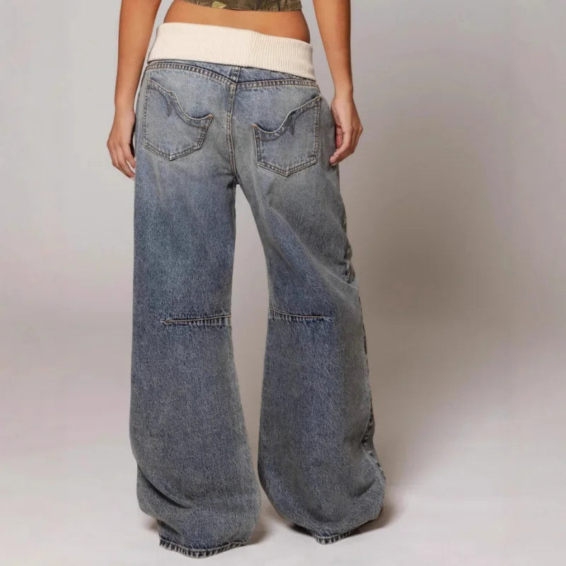 Seyra | Baggy Wide-Leg Jeans with Waistband & Streetstyle Vibes
