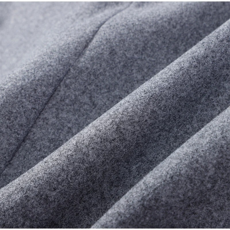 Women's Double Button High-Collar Wool Blend Coat